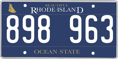 RI license plate 898963