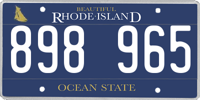 RI license plate 898965