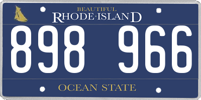 RI license plate 898966