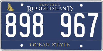 RI license plate 898967