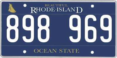 RI license plate 898969