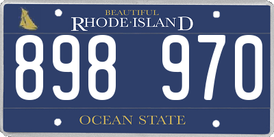 RI license plate 898970