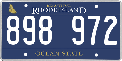 RI license plate 898972