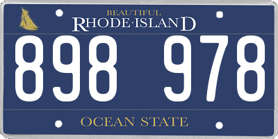 RI license plate 898978