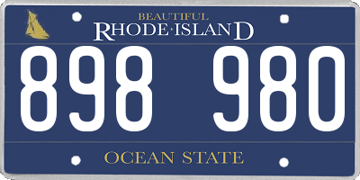 RI license plate 898980