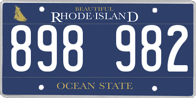 RI license plate 898982