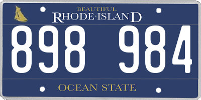 RI license plate 898984