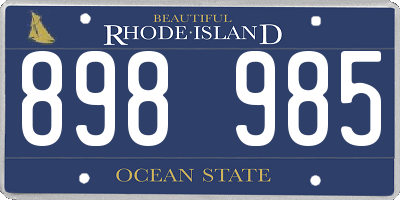 RI license plate 898985