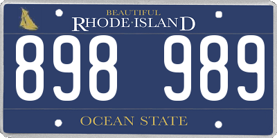 RI license plate 898989