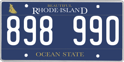 RI license plate 898990
