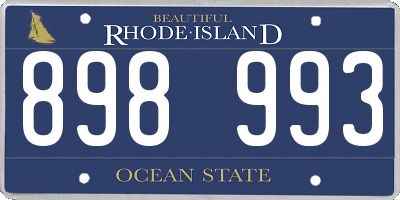 RI license plate 898993