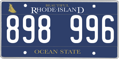 RI license plate 898996
