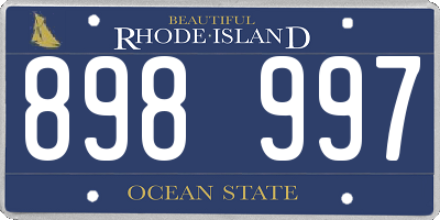 RI license plate 898997