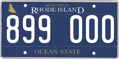 RI license plate 899000