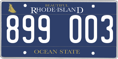 RI license plate 899003