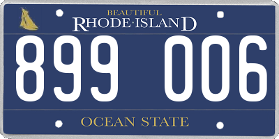 RI license plate 899006