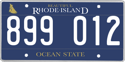 RI license plate 899012