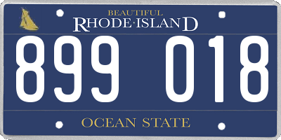 RI license plate 899018