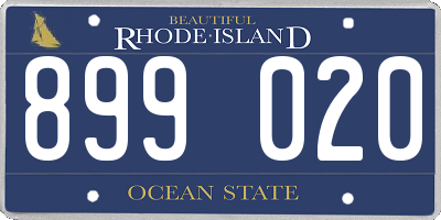 RI license plate 899020