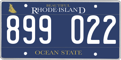 RI license plate 899022