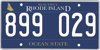 RI license plate 899029