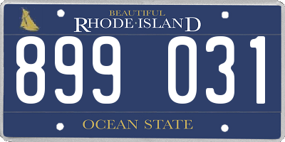 RI license plate 899031