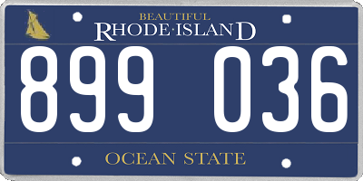 RI license plate 899036