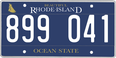 RI license plate 899041