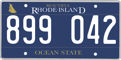 RI license plate 899042