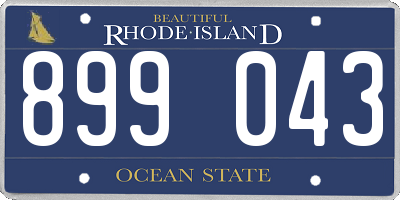 RI license plate 899043