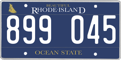 RI license plate 899045