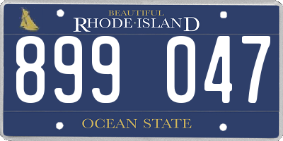 RI license plate 899047