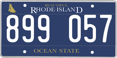 RI license plate 899057