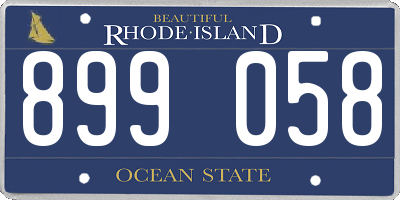 RI license plate 899058