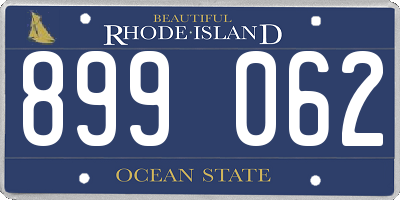RI license plate 899062
