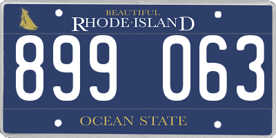 RI license plate 899063