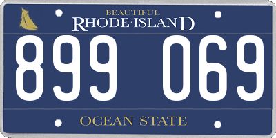 RI license plate 899069