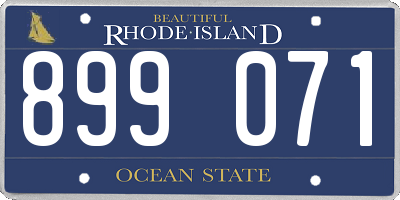 RI license plate 899071