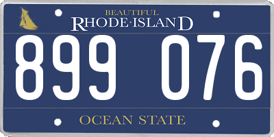 RI license plate 899076