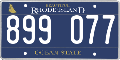 RI license plate 899077