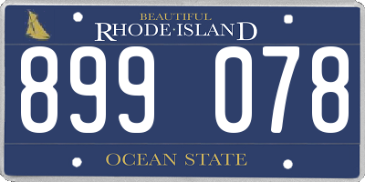 RI license plate 899078