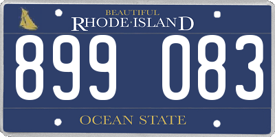 RI license plate 899083