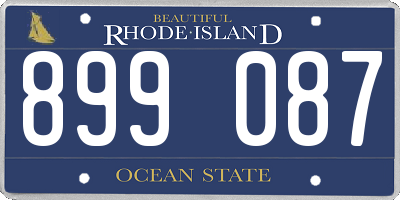RI license plate 899087