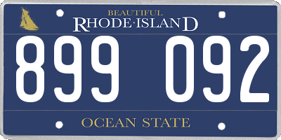 RI license plate 899092