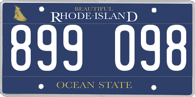 RI license plate 899098