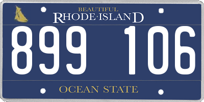 RI license plate 899106