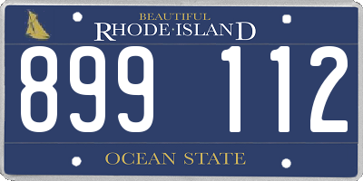 RI license plate 899112