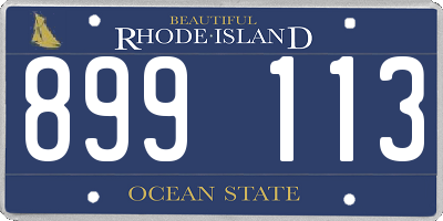 RI license plate 899113