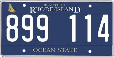 RI license plate 899114
