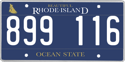 RI license plate 899116